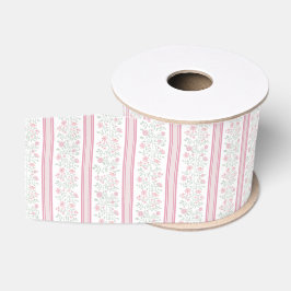 Vintage Roze Bloemige Wilde Bloemen Coquette Grosgrain Lint