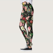 Vintage roze en rode roodroos leggings (Links)
