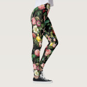 Vintage roze en rode roodroos leggings (Rechts)