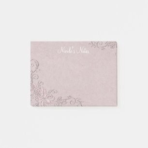 Vintage Roze Glam Geprägde Uitzicht Persoonlijk Post-it® Notes