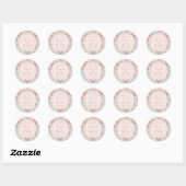 Vintage Roze Gouden Bloemetuin Monogram Ronde Sticker (Vel)