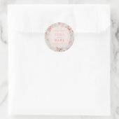 Vintage Roze Gouden Bloemetuin Monogram Ronde Sticker (Tas)