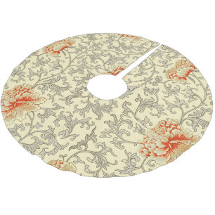 Vintage Roze Grijs Botanische Bloemen Kerstboom Rok