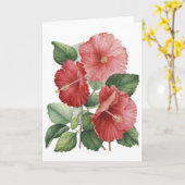 Vintage Roze Hibiscus, Kaart (Gele Bloem)