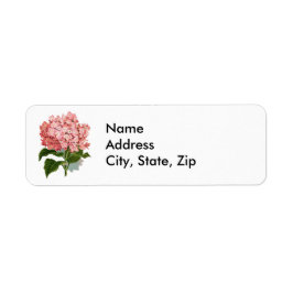 Vintage Roze Hortensia Botanische Illustratie Etiket