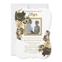 Vintage Roze Huwelijksjubileum - 50ste Gouden