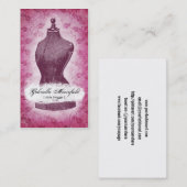 Vintage  roze Mode Visitekaartjes (Voorkant / Achterkant)