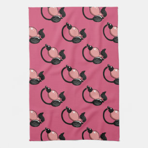 Vintage roze parfumflesjes theedoek