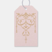 Vintage Roze Parijs Glam | Monogram Bruiloft Cadeaulabel (Achterkant)