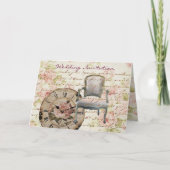 Vintage Roze Roos Bloem steampunk Bruiloft (Voorkant)