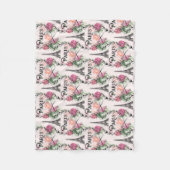Vintage roze roze rozen fleece Blanket Deken (Voorkant)