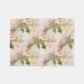 Vintage roze roze rozen fleece Blanket Deken (Voorkant (Horizontaal))