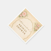Vintage Roze Rozentuin Bruiloftsfeest Servet (Hoek)