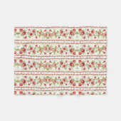 Vintage Roze Streep Dekbed Fleece Deken (Voorkant (Horizontaal))