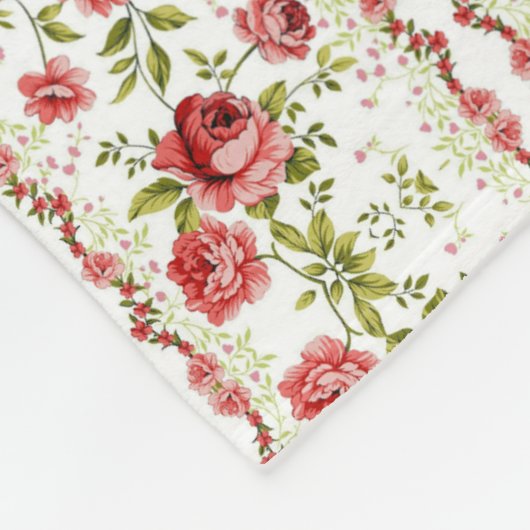 Vintage Roze Streep Dekbed Fleece Deken (Hoek)
