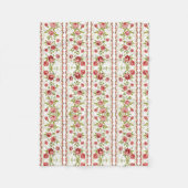 Vintage Roze Streep Dekbed Fleece Deken (Voorkant)