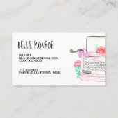 Vintage roze visitekaartje voor schrijfmachine (Achterkant)