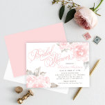 Vintage roze Waterverf Roos bruiloft Vrijgezellenf Kaart<br><div class="desc">Elegante en romantische bruiloft bruids douche uitnodiging ontwerp kenmerken "Vrijgezellenfeest" in script schrijven,  en aangepaste blush en pewter grijs event informatie omlijst door een rand van zacht roze rozen met groen / grijs blad. De bloemen hebben een mooi waterverf geschilderd uiterlijk.</div>