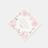 Vintage roze Waterverf Roos bruiloft Vrijgezellenf Servet (Hoek)