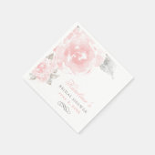 Vintage roze Waterverf Roos bruiloft Vrijgezellenf Servetten (Hoek)