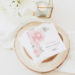 Vintage roze Waterverf Roos bruiloft Vrijgezellenf Servetten<br><div class="desc">Elegant en romantisch bruiloft vrijgezellenfeest servet ontwerp heeft aangepaste blush en pewter grijze tekst die kan worden gepersonaliseerd voor het evenement van de bruid,  omlijst door een rand van zacht roze rozen met groen / grijs blad. De bloemen hebben een mooi waterverf geschilderd uiterlijk.</div>