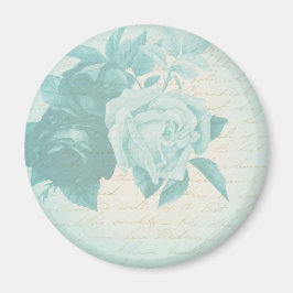 Vintage rozen bloemige elegante meisjesachtige mag magneet