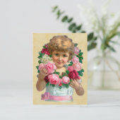 Vintage Rozen Briefkaart (Staand voorkant)