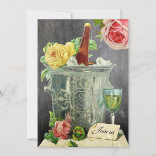 Vintage Rozen Chalkboard Jubileum Kaart