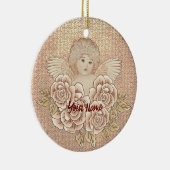 Vintage Rozen Cherubijn Engel Keramisch Ornament (Rechts)
