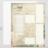 Vintage rozen dagelijkse planner (Voorkant / Achterkant)