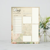 Vintage rozen dagelijkse planner (Staand voorkant)