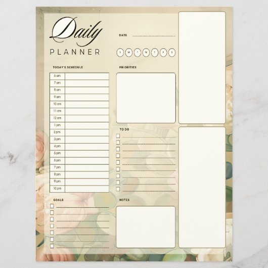 Vintage rozen dagelijkse planner (Voorkant)