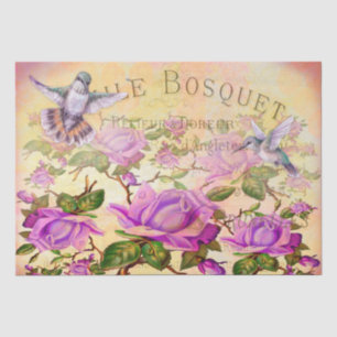 Vintage Rozen en kalkoenen Ontkoppeling Tissuepapier