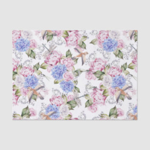 Vintage Rozen en Natuur van Hydrangea Flowers Tissuepapier