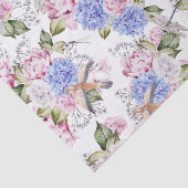 Vintage Rozen en Natuur van Hydrangea Flowers Tissuepapier (Detail)