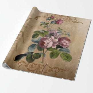 Vintage. Rozen en script. Cadeaupapier