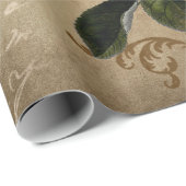 Vintage. Rozen en script. Cadeaupapier (Rol Hoek)