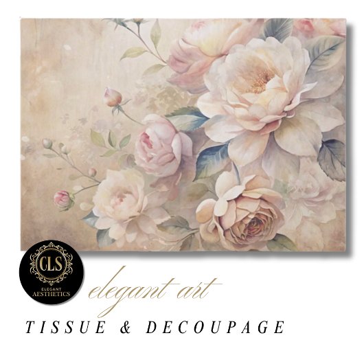 Vintage Rozen Ephimeral Decoupage  Tissuepapier