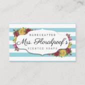 Vintage rozen handgemaakte zeep visitekaartje (Voorkant)