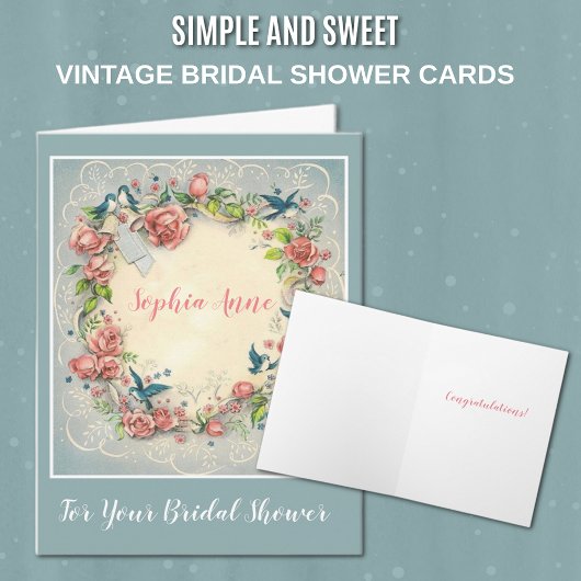 Vintage Rozen, Kant & Blauwe Vogels Al Gelegenheid