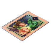 Vintage rozen monogram notitieboek (Linkerzijde)