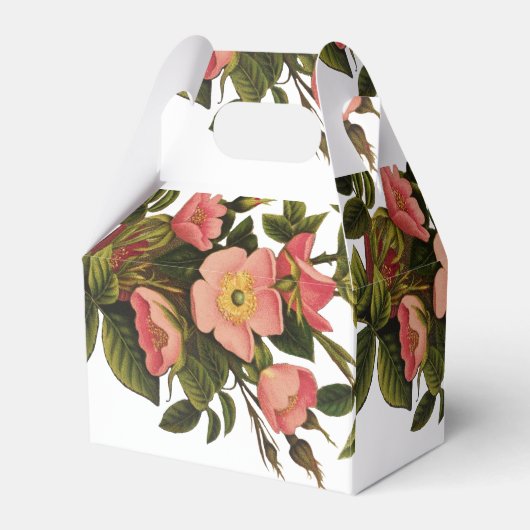 Vintage Rozen Mooie Roze Botanisch Bedankdoosjes (Voorkant Zijde)