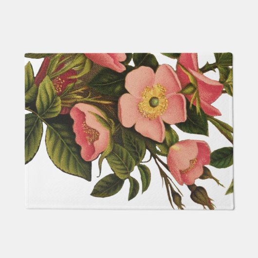 Vintage Rozen Mooie Roze Botanisch Deurmat (Voorkant)