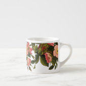 Vintage Rozen Mooie Roze Botanisch Espresso Kop (Rechts)