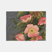 Vintage Rozen Mooie Roze Botanisch Fleece Deken (Voorkant (Horizontaal))