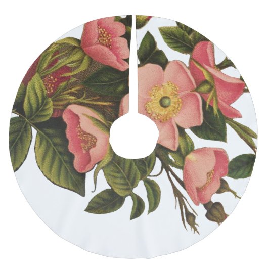 Vintage Rozen Mooie Roze Botanisch Kerstboom Rok (Voorkant)