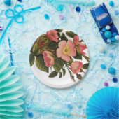 Vintage Rozen Mooie Roze Botanisch Papieren Bordje (Feest)