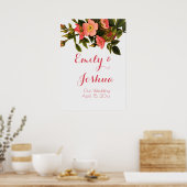 Vintage Rozen Mooie Roze Botanisch Poster (Keuken)