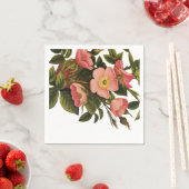Vintage Rozen Mooie Roze Botanisch Servet (Insitu)
