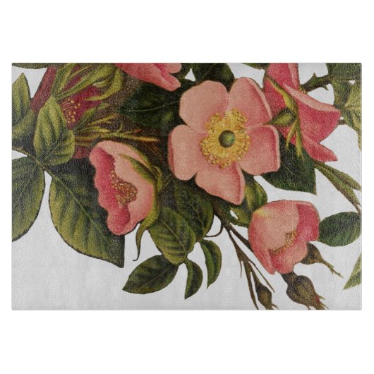 Vintage Rozen Mooie Roze Botanisch Snijplank (Voorkant)